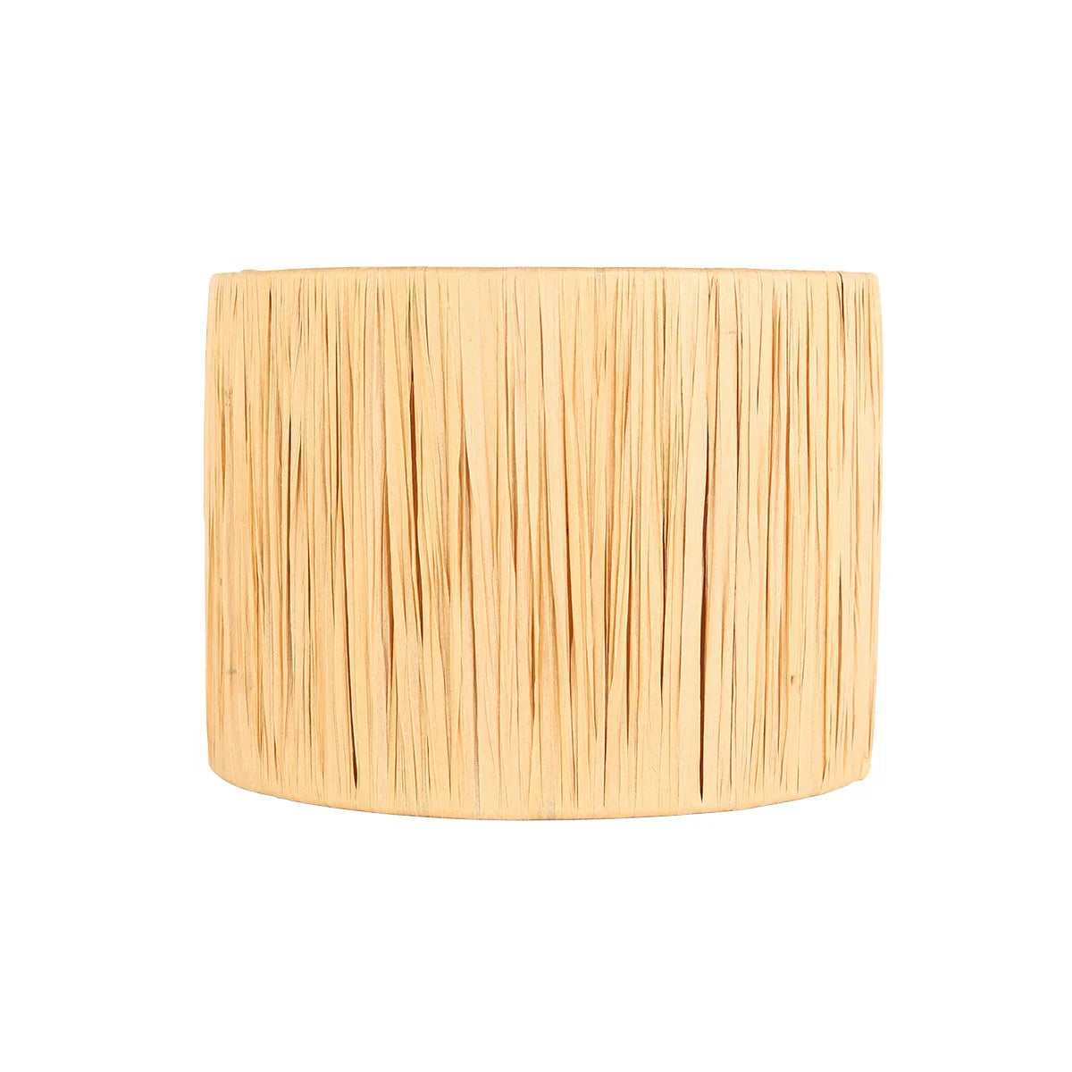 Lampe de table beige en travertin et fibres naturelles tissées, H34 cm