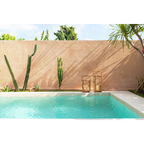 Lanterne rectangulaire en bois de teck recyclé avec poignée – H60 cm