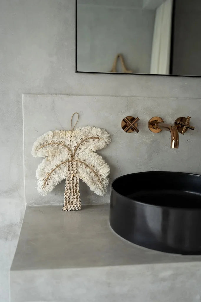 Décor mural en palmier naturel pour la maison dans le produit L’arbre à coque de coton blanc