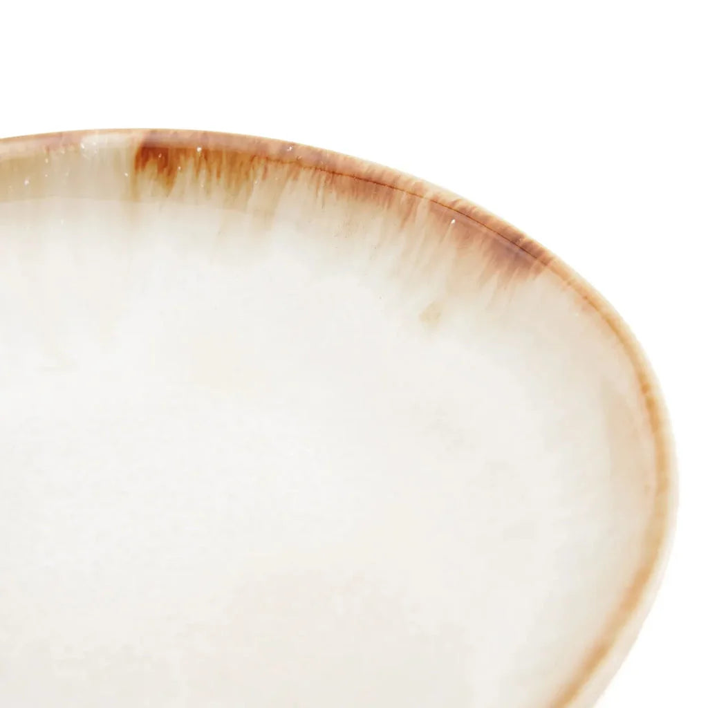 Assiette en céramique avec bord marron, lot de 6 L’assiette d’apéritif Cascais