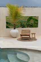 Espace lounge extérieur LIslander Naturel avec mobilier confortable et décoration naturelle