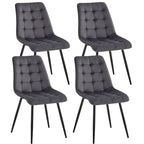 Présentation du lot de 4 chaises en velours grises