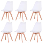 Lot de 6 chaises scandinaves blanches sur fond blanc