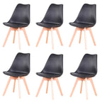 Lot de 6 chaises scandinaves noires sur fond blanc