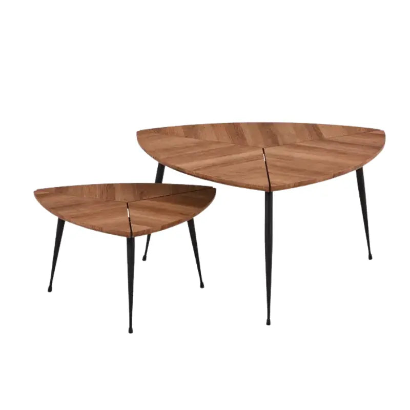Lot de 2 tables basses en bois fond blanc