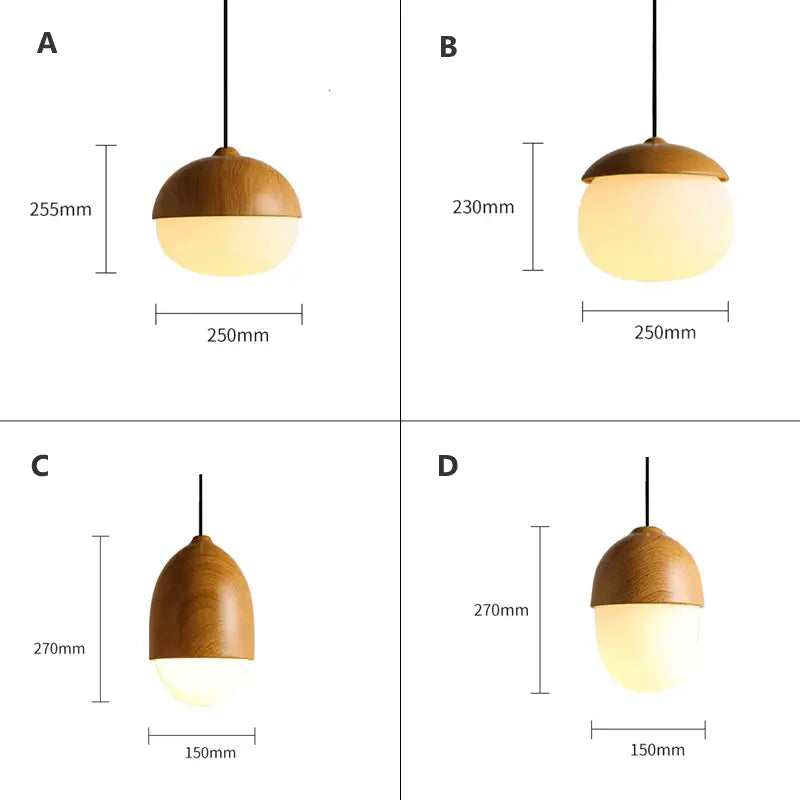 Luminaire suspension bois design dimension 2