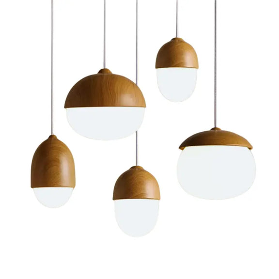 Luminaire suspension bois design fond blanc