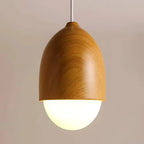Luminaire suspension bois design oval 2