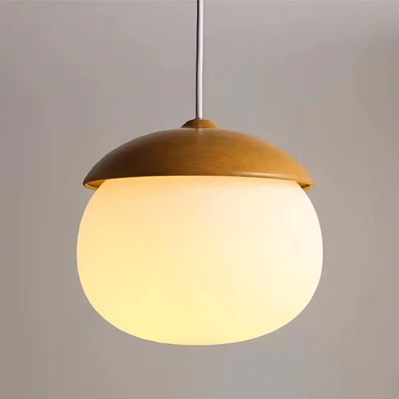 Luminaire suspension bois design rond 1