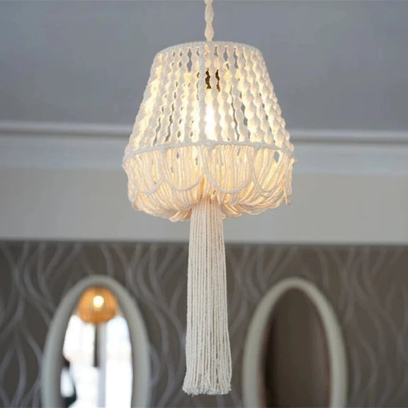 lustre en macramé suspendu