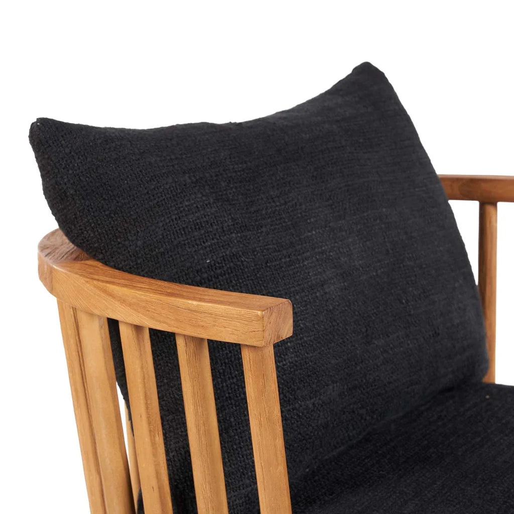 Chaise en bois avec coussin noir pour Le Malawi One Seater Noir Naturel