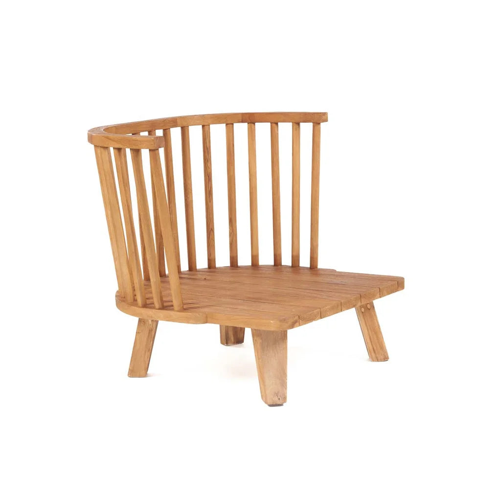 Chaise en bois basse avec dossier courbé pour Le Malawi One Seater Noir Naturel