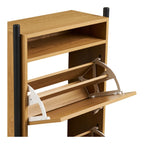 Meuble à chaussures en bois et métal avec niche ouverte, pliable, 62x26 cm