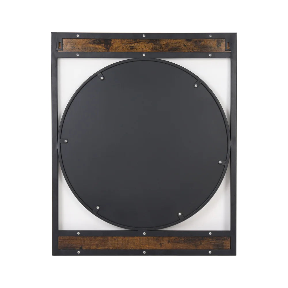 Miroir bois et fer derrière