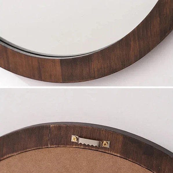 Gros plan du Miroir Bois Rond Salle De Bain