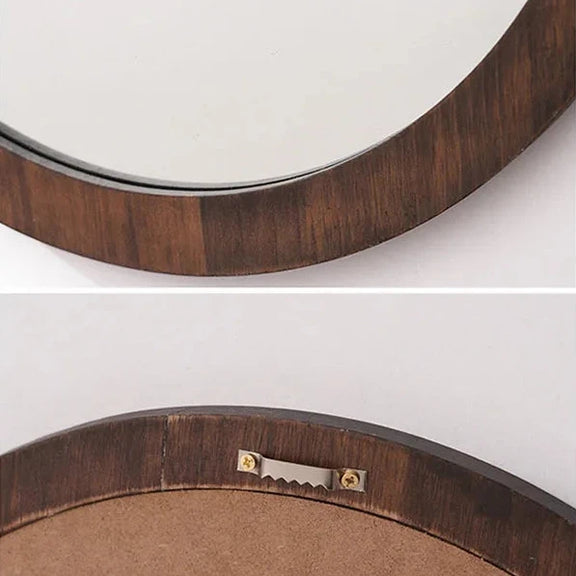 Gros plan du Miroir Bois Rond Salle De Bain