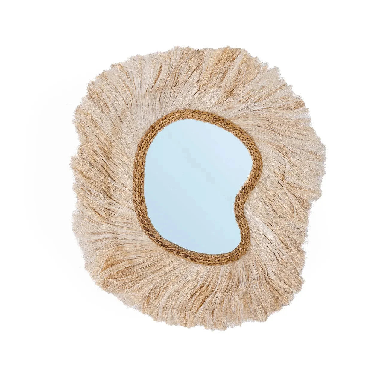 Miroir en herbe d’abaca naturel 90x80 cm déco murale