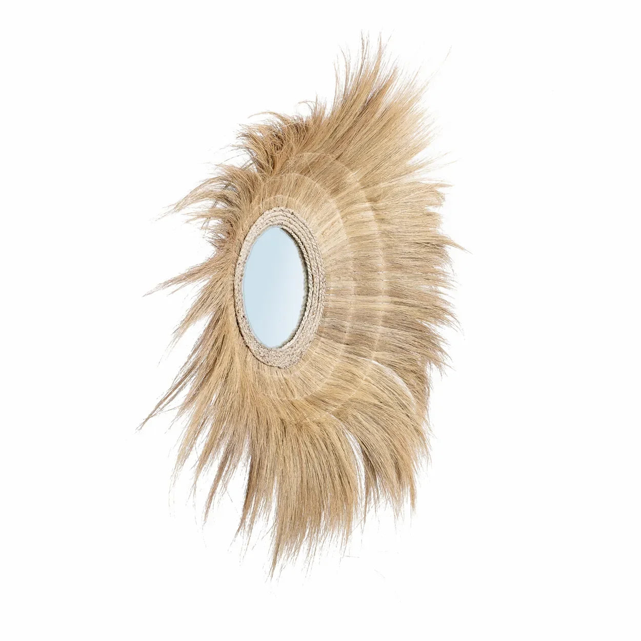 Miroir en herbe séchée naturel 90 cm forme profonde