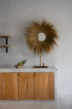 Miroir en herbe séchée naturel 90 cm forme profonde