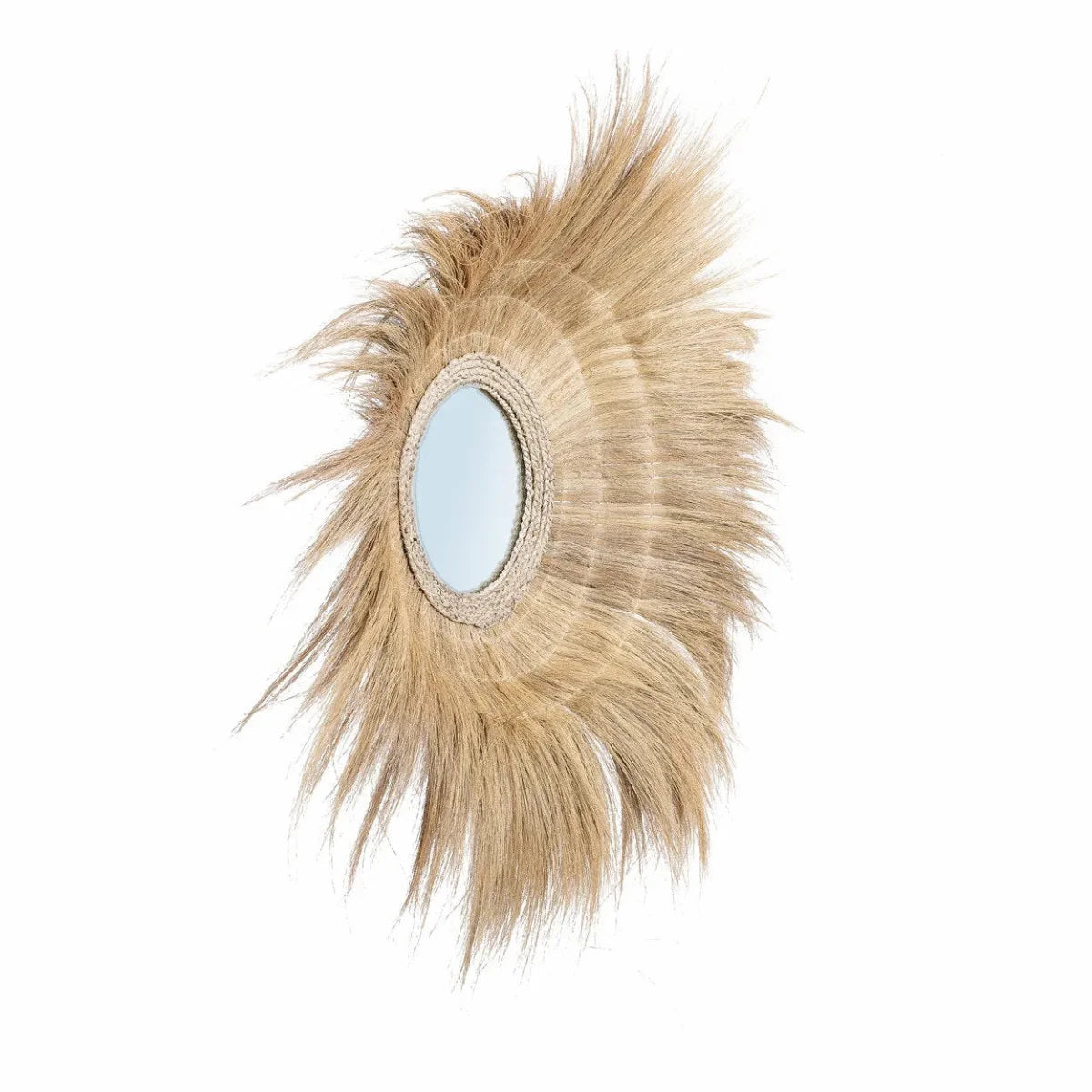 Miroir en herbe séchée naturel 90 cm forme profonde
