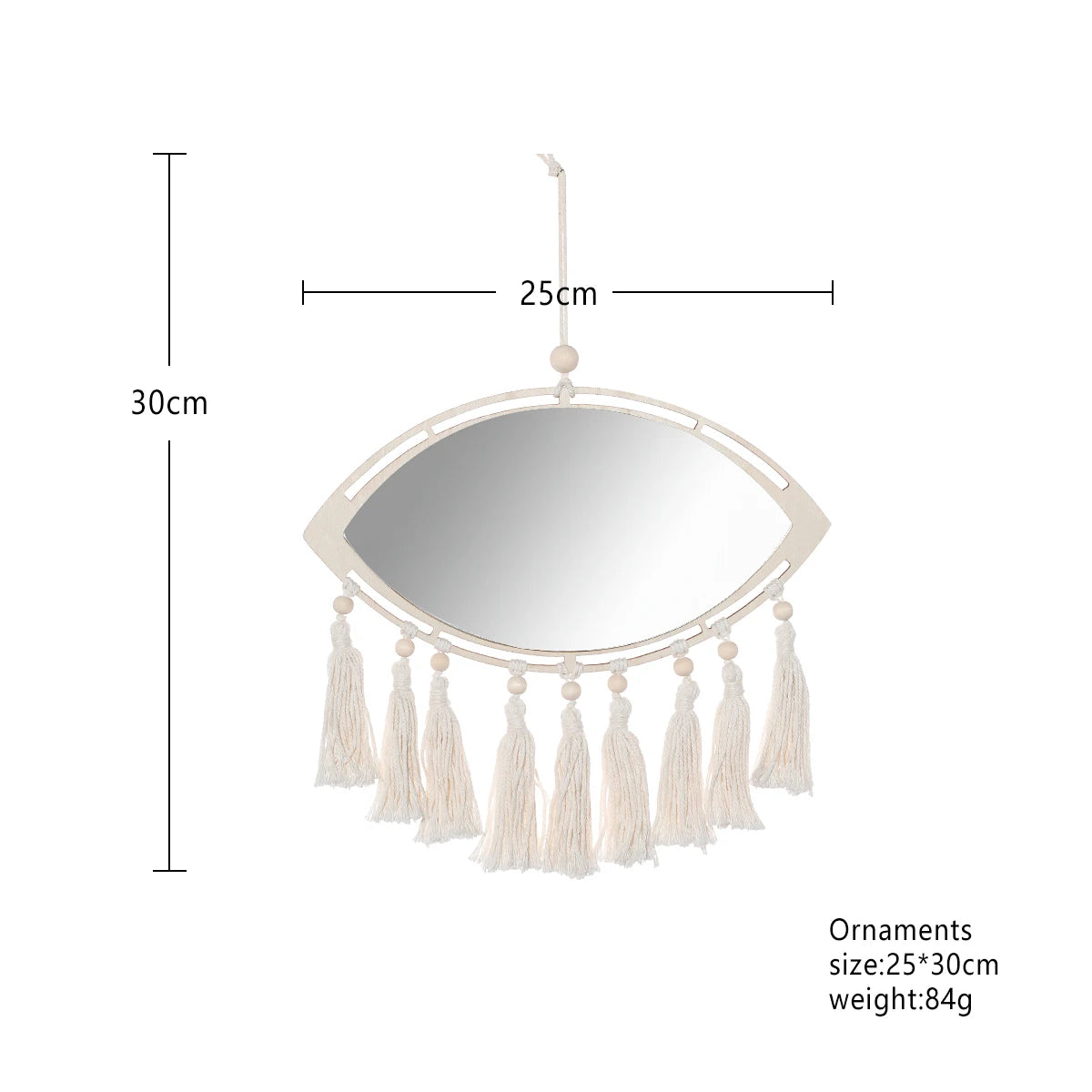 Miroir macramé œil 2 dimensions