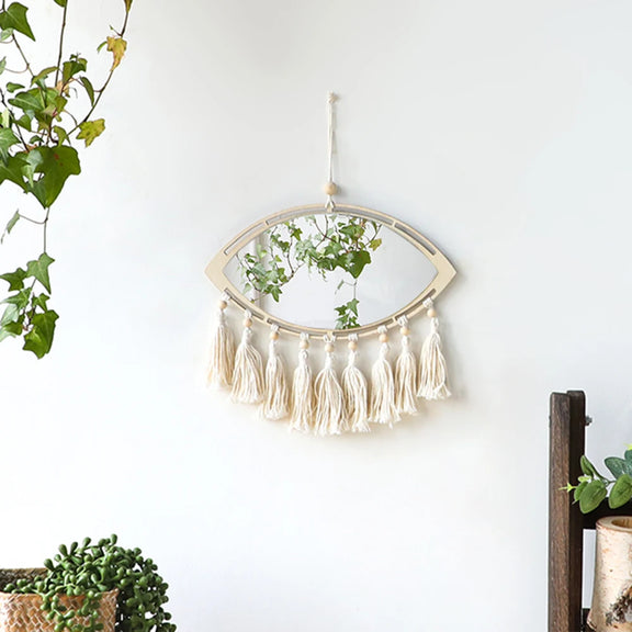Miroir macramé œil 2