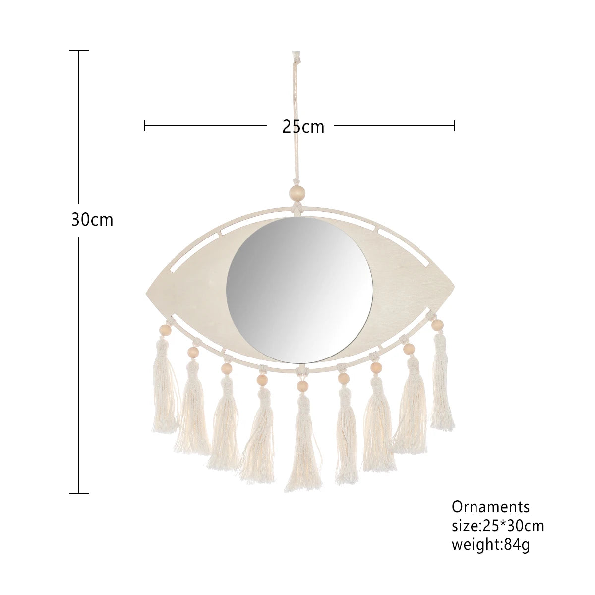 Miroir macramé œil 1 dimensions
