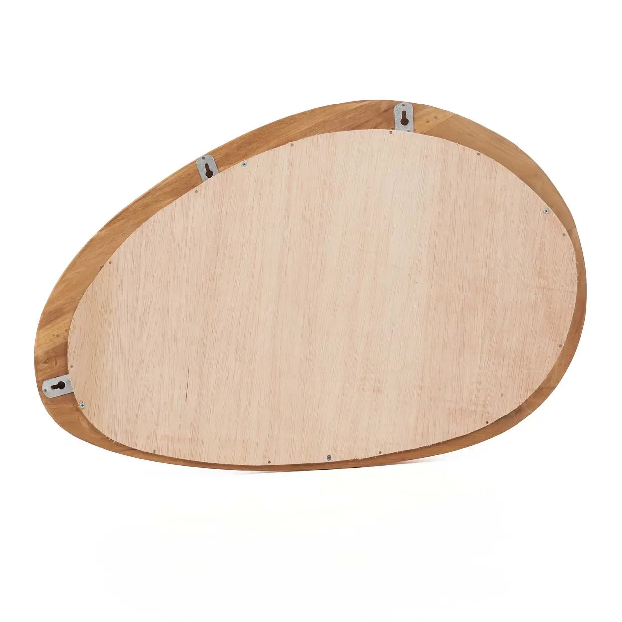 Miroir mural asymétrique avec cadre en bois de teck naturel 40x60 cm