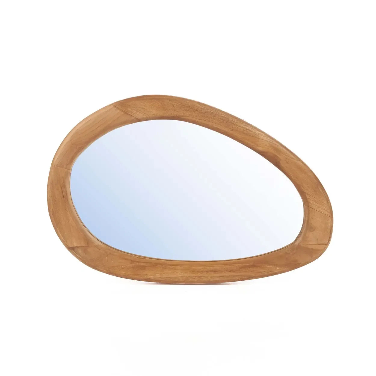 Miroir mural asymétrique avec cadre en bois de teck naturel 40x60 cm