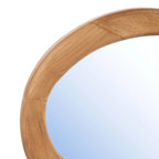 Miroir mural asymétrique en bois de teck naturel avec cadre rond 40x60 cm