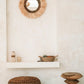 Miroir mural en herbe naturelle ronde 60 cm