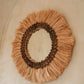 Miroir mural en herbe naturelle ronde 60 cm