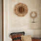 Miroir mural en herbe naturelle ronde 60 cm