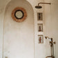 Miroir mural en herbe naturelle ronde 60 cm