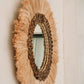 Miroir mural en herbe naturelle ronde 60 cm