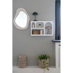 Étagère murale blanche rectangulaire avec compartiments arqués design moderne en verre