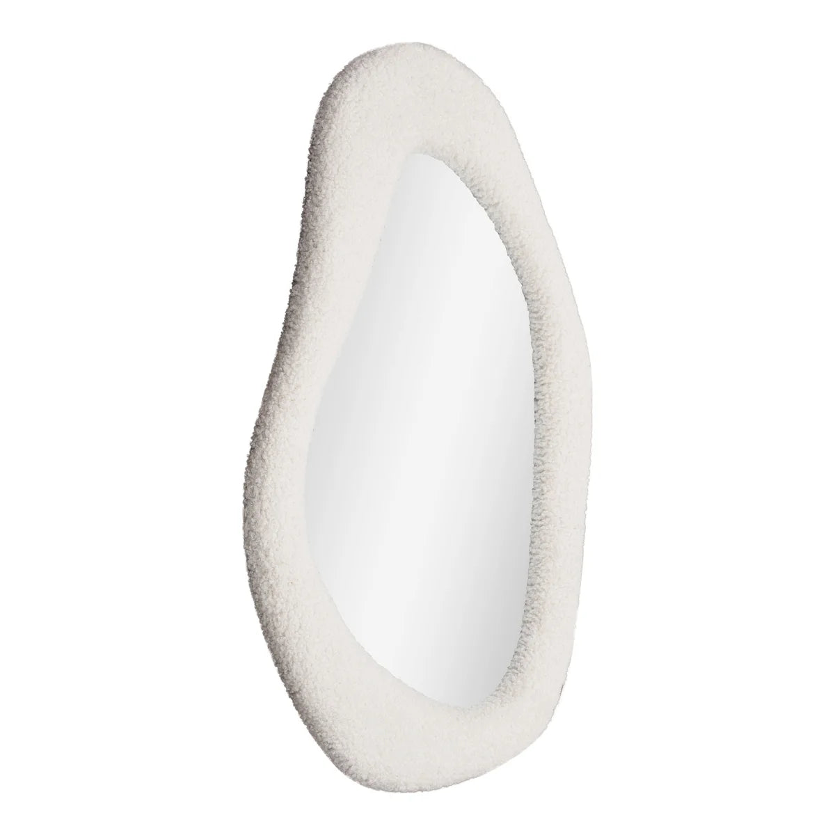 Vase en céramique blanc en forme d’avocat avec finition lisse et brillante, idéal pour décoration murale organique