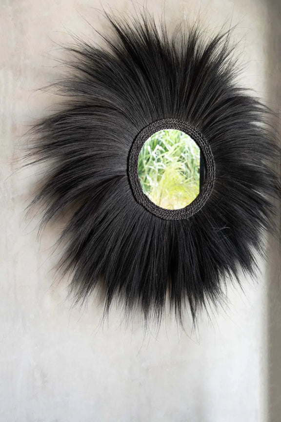 Miroir mural en rayung noir 100 cm – Modèle Simba