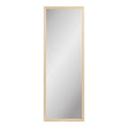 Miroir mural rectangulaire en bois clair naturel, 45x110 cm