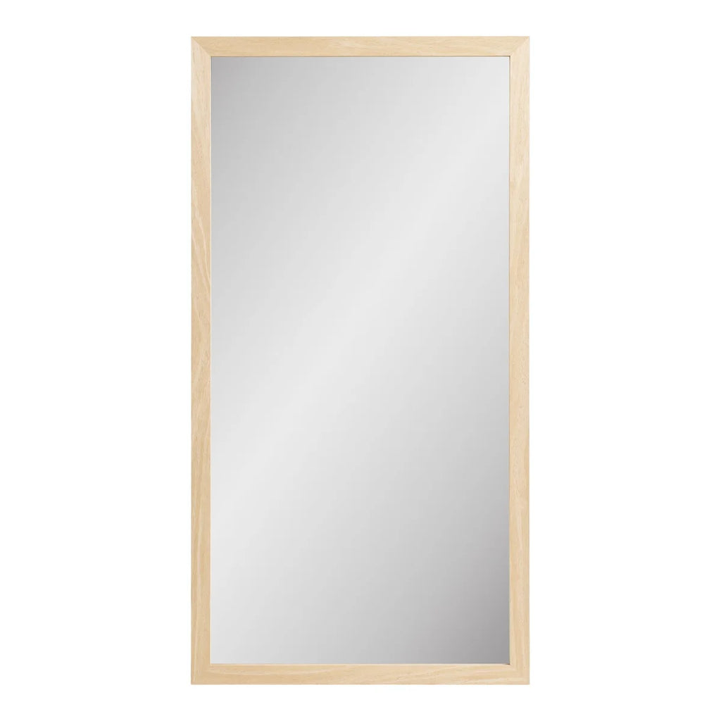 Miroir mural rectangulaire en bois clair naturel 45x75 cm
