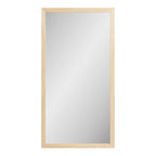 Miroir mural rectangulaire en bois clair naturel 45x75 cm