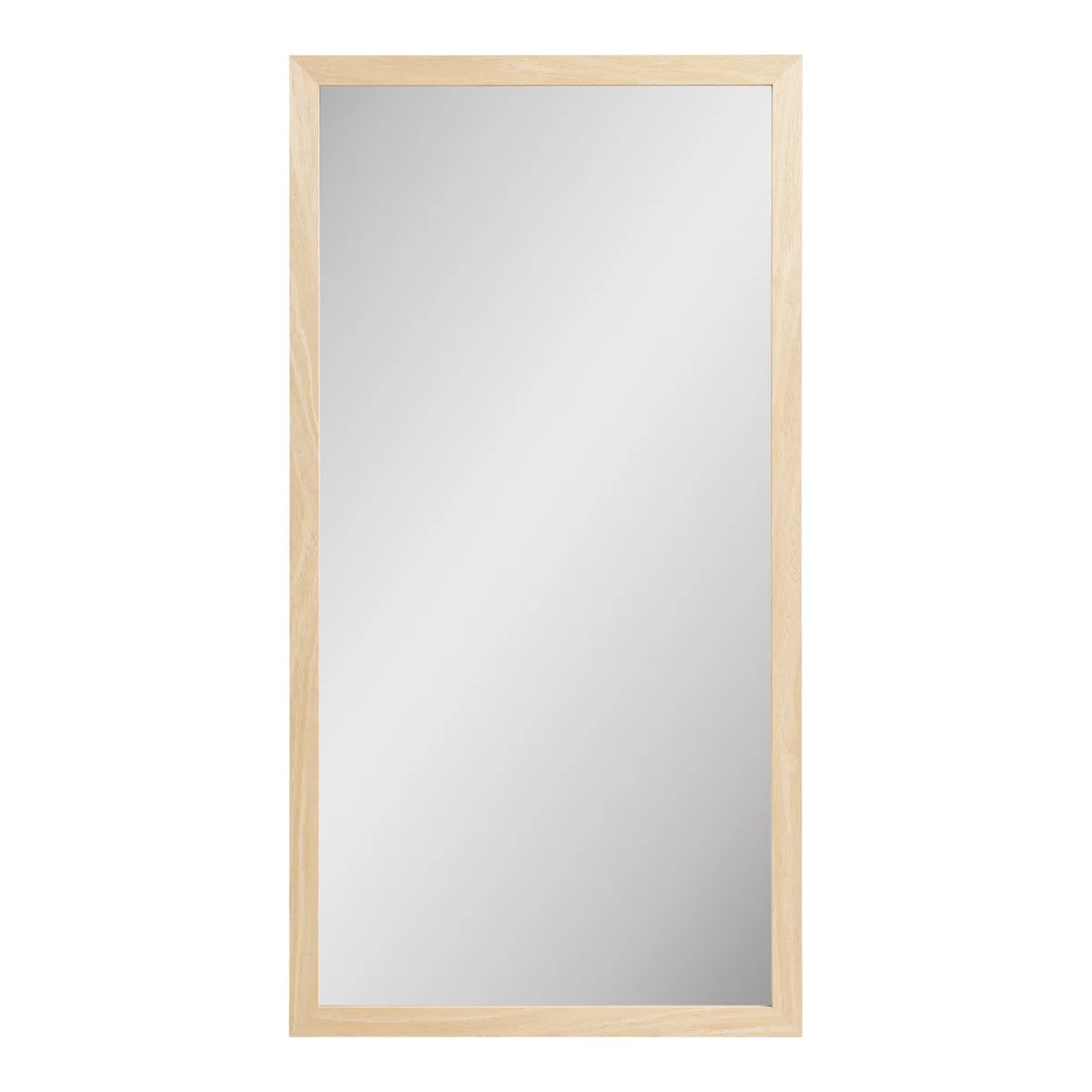 Miroir mural rectangulaire en bois clair 45x75 cm