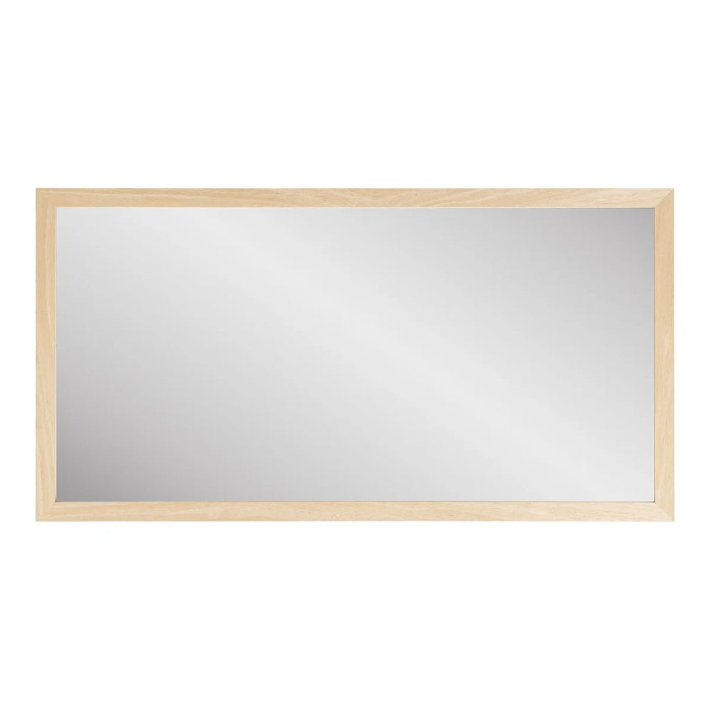 Miroir mural rectangulaire en bois clair naturel 45x75 cm