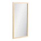 Miroir mural rectangulaire en bois clair naturel 45x75 cm avec cadre en bois léger