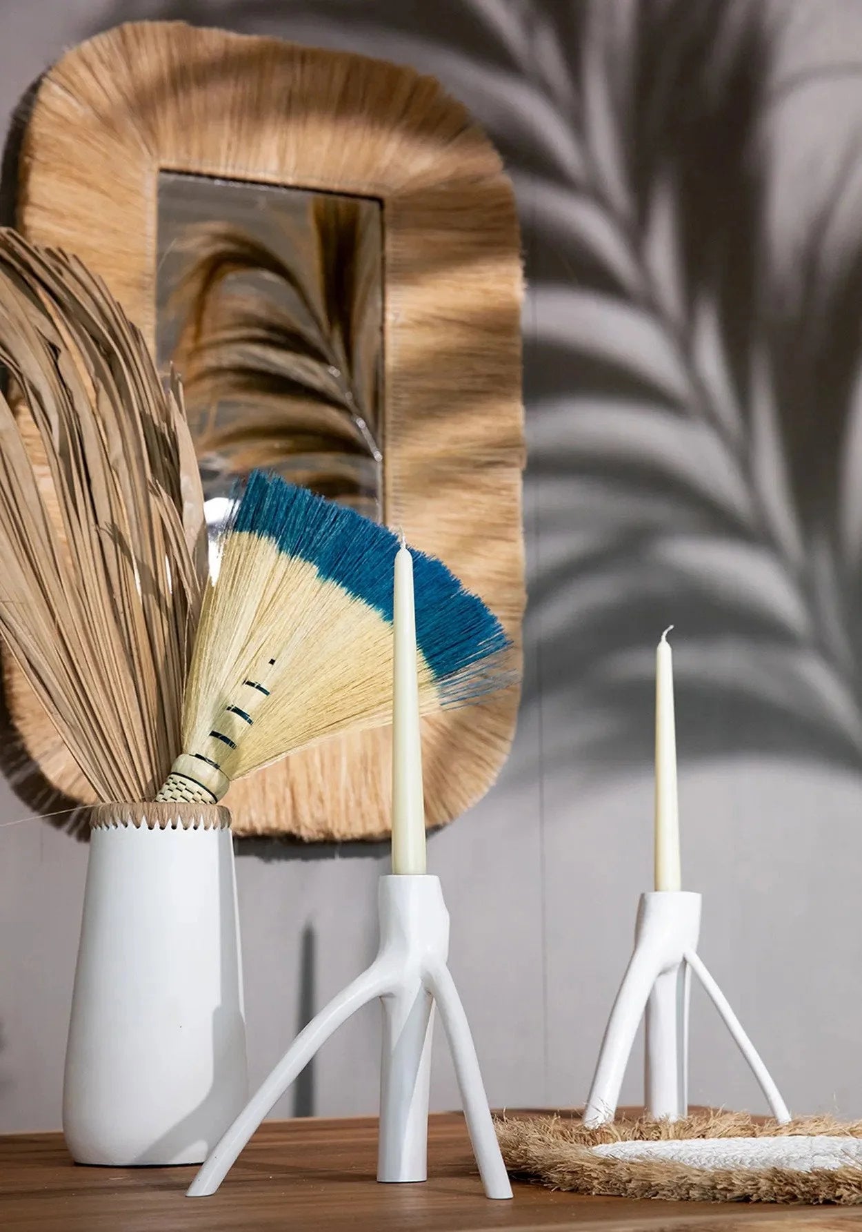 Décoration murale bohème en fibres naturelles pour un style maison chaleureux diamètre 62 cm