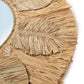 Miroir mural rond en raphia naturel et coquillages 60 cm