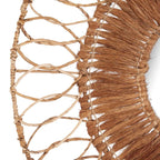 Miroir mural rond en rotin tressé naturel ajouré – Ø80 cm