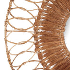 Décoration murale en rotin tressé naturel avec motif ajouré, diamètre 80 cm