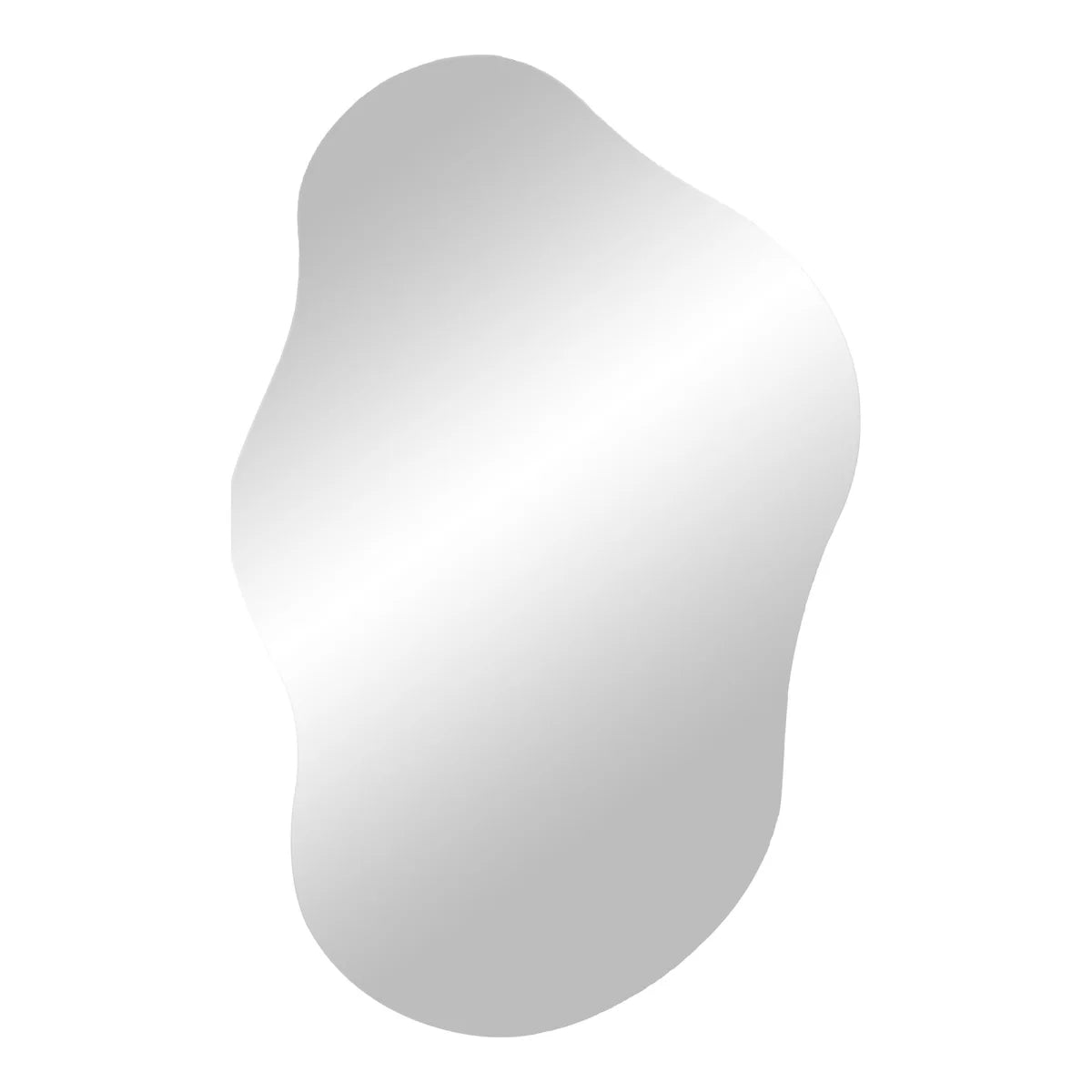Miroir organique en aluminium argenté 40x60 cm, forme irrégulière