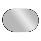 Miroir ovale en aluminium noir 50x80 cm, cadre fin minimaliste